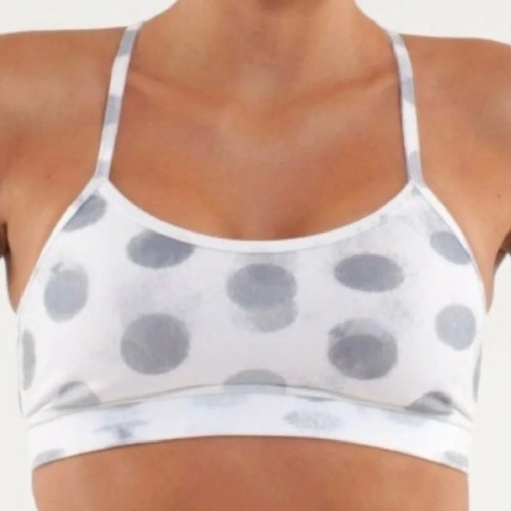 Lululemon Grey & White Polka Dot Sports Bra - Picture 1 of 5